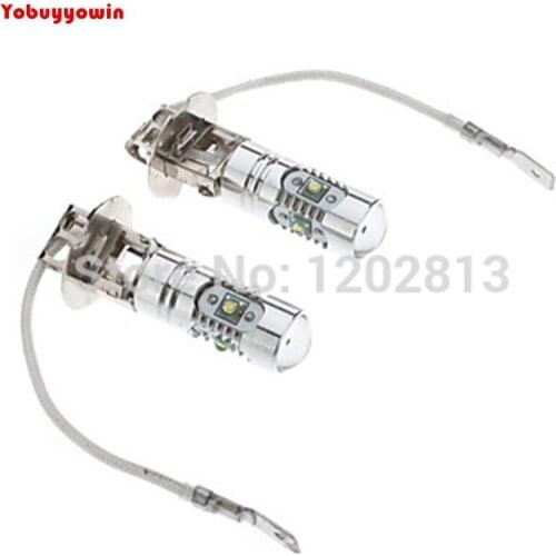 Free Shipping 2pcs H3 25W White Light Cree Chips LED Bulb for Car Fog Lamp DRL Daytime Running Bulbs (DC 12-24V, 1-Pair)