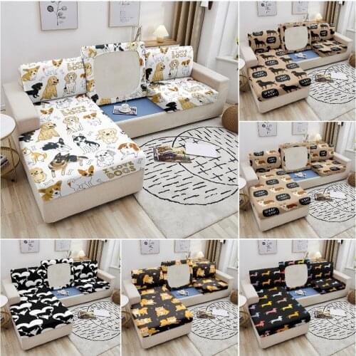 Pet Dog Pattern Sofa Seat Cushion Cover 3D Printed Sofa Cover Elastic Soft Stretch Sofa Slipcovers Furniture Protector