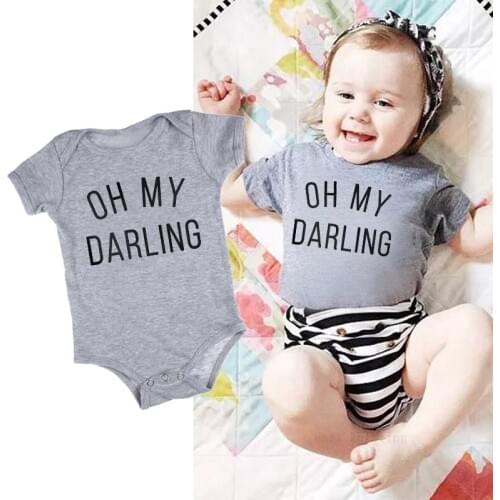 DERMSPE 2019 Summer Newborn Toddler Baby Girls Boys Romper short sleeves Letter print New Jumpsuit Outfits Clothes Playsuit