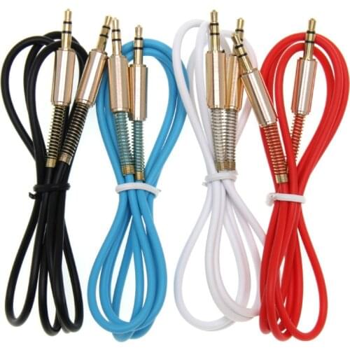 Two Spring 3.5mm Car Aux Cord Jack Male to Male Stereo Audio Cable For PC Phone MP3 Headphone Speaker Wire Line 200pcs