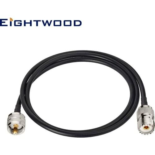 Eightwood UHF PL259 Male to SO239 Female RG58 Extension Cable 100cm for Vehicle Truck SUV Baofeng Two Way Radio Walkie Talkie