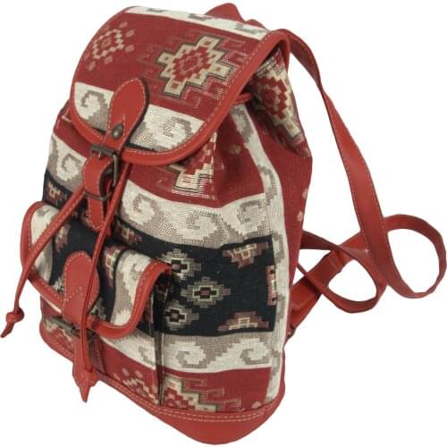 Handmade Elegant Backpack designed with special Ottoman patterned fabric