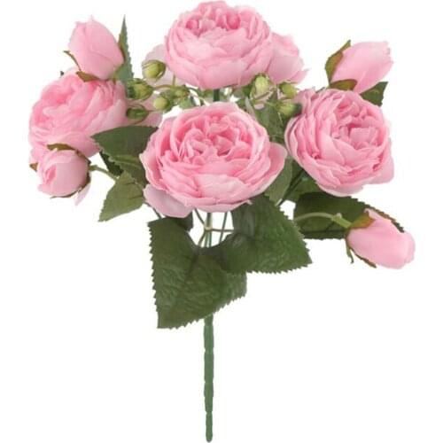 Artificial Silk Peony Bouquets Fake Rose Big Flowers for Wedding Party Office Hotel and Home Decoration
