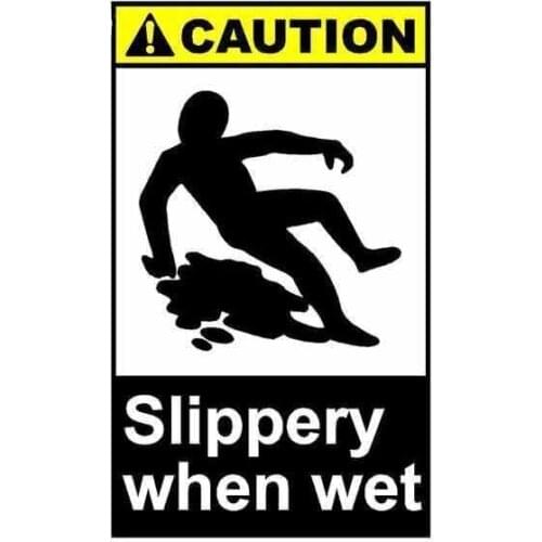 Creative 13cm X 7.8cm for Slippery When Wet Caution Fine Stickers Car Accessories Car Sticker Waterproof Creative Stickers