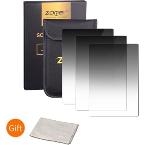 Zomei 3 in 1 Gradient Grey Graduated ND 100*150mm Square ND16 ND4 ND8 filter Neutral Density for Cokin Z Lee Holder series
