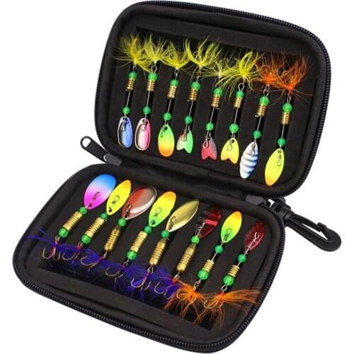 Fishing Lures Spinners Baits Spoon Set Metal Swivel Sequins with Tackle Bag Trout Bass Salmon Pike Fishing Tackle