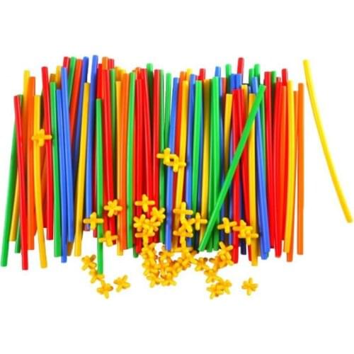 A Set Of Childrens Mounted Building Blocks Puzzle Toys DIY Educational Great Colorful Plastic Fighting Posted Blocks For Kids