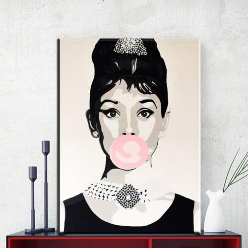Canvas Painting Wall Art Pictures home decor prints Audrey Hepburn on canvas no frame Wall poster decoration for home