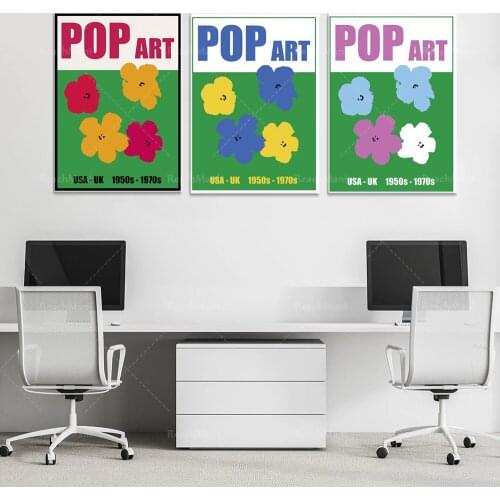 Andy Warhol Wall Art-Color Flower Print, Andy Warhol Poster Decoration Wall Canvas Canvas Unique Gift