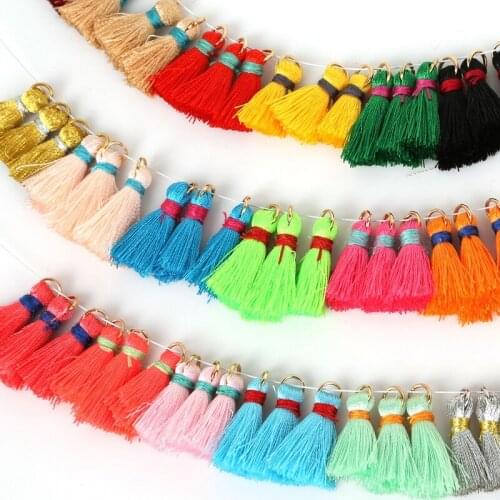 New Fashion 20pcs 20+5mm Candy Color Tassel Fringe Charms Pendants Small Brush Accessories DIY Cellphone Keychain Crafts Making