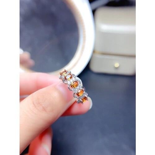 Newest women ring natural yellow citrine ring real 925 silver certified natural gem engagement ring special design date gift