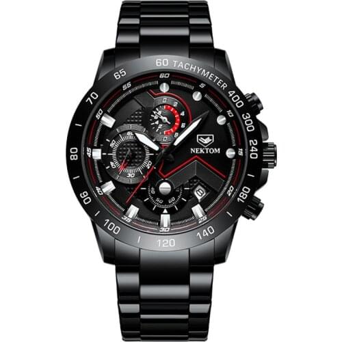 2021 new men quartz wristwatches luminous waterproof quartz watch steel band heavy trend wrist watches for men