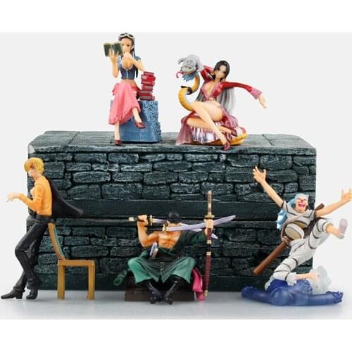 NEW 5pcs/lot 8cm pvc anime figure one piece Boa Hancock/Sanji/Roronoa Zoro action figure collectible model toys brinquedos