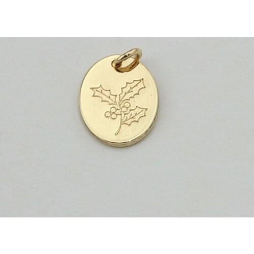 High Quality Fashion Wholesale Jewelry Holly Birth Flower Charm Pendant for Jewelry Necklace Making Accessory