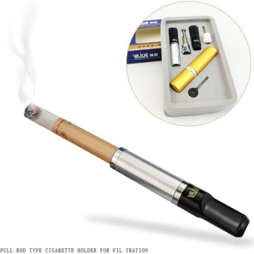 Super Cigarette Holder Gift,Pull Rod Type Smoker Pipes for Fil Tration,Coarse and Fine Smoke,for Men Women,Smoking Pole With Box