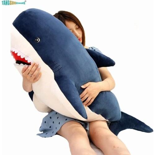 50-110cm Big Size Shark Plush Toys Pillow Soft Stuffed plush Sea Animals Dolls Baby Kids Children Playmate Birthday Gifts