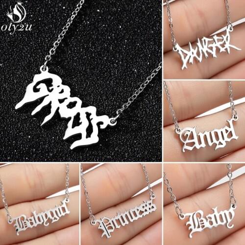 Angel Choker Baby Charm Necklace for Girls Princess Pendant Necklaces Stainless Steel Jewelry Gold Ketting Babygirl Collar Gift