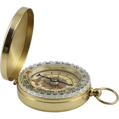 Outdoor Activities Camping Hiking Portable Brass Pocket Golden New Compass Navigation High Quality