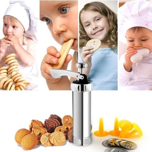 Cookie Press Machine Biscuit Maker Cake Making Decorating Gun Kitchen Aluminum Icing Sets 03077