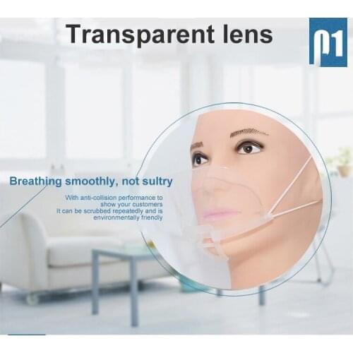Transparent Mask Anti-spitting Kitchen Dining Restaurant Split Detachable Cleaning Anti-fog Smile Mouth Screen