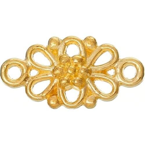 DoreenBeads Zinc metal alloy Connectors Findings Flower Gold color 16.0mm( 5/8") x 8.0mm( 3/8"), 15 PCs Hot new