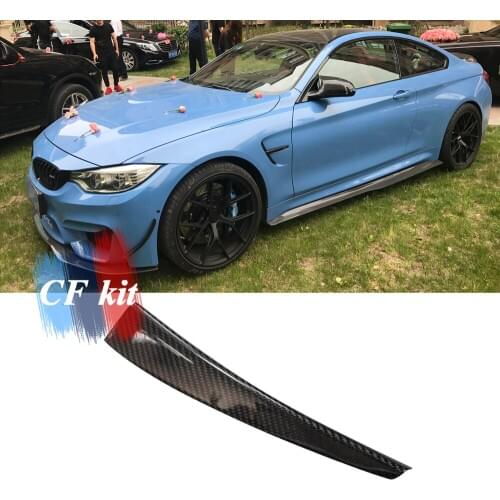 CF Kit Real Carbon Fiber Front Lip Splitter For BMW M3 M4 F80 F82 F83 Air Knife Splitter Fin Trims Fender Car Styling