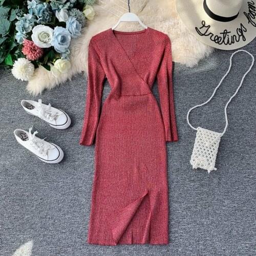 VGVFHZY Fashionable Knitted Dresses