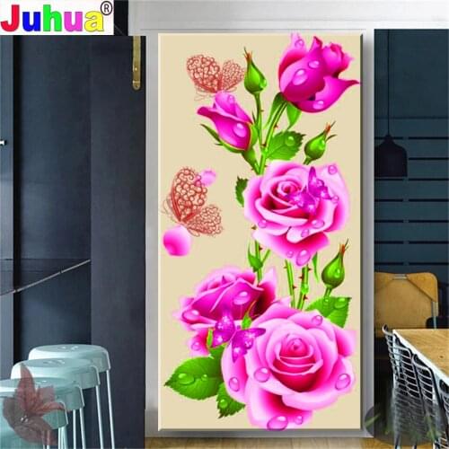 Cross stitch kits Diamond painting"Pink Rose"5D diamond embroidery sale Flower Mosaic Picture rhinestone decoration puzzle large