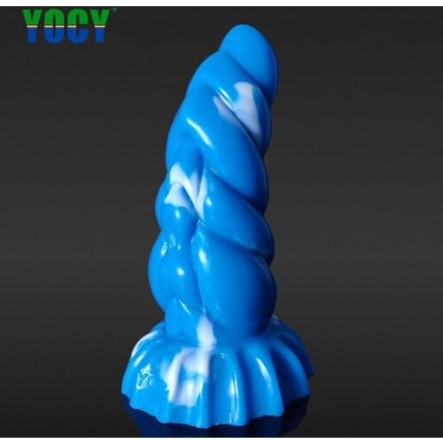 YOCY Large Anal Sex Toy For Men Women Liqued Silicone Butt Plug Aniamal Monster Beads Fantasy Dildo With Suction Cup