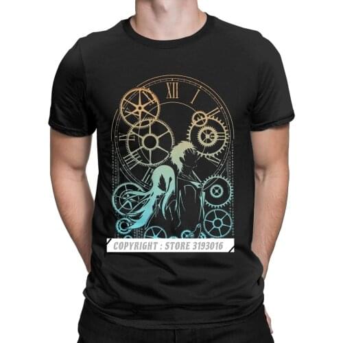 Funny Time Steins Gate T Shirts Cotton Tshirt Harajuku Anime Mayuri Makise Manga Daru Shiina Rintaro Game Tee Shirt Man