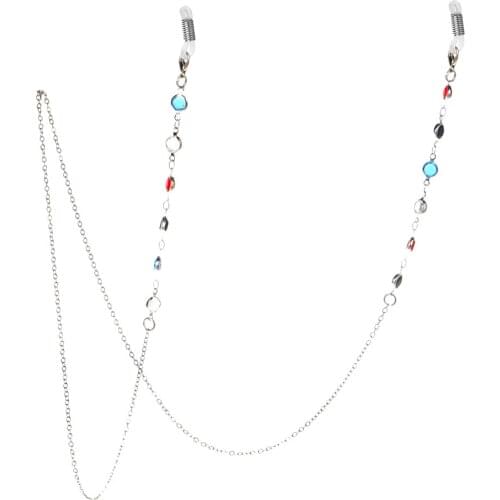 3pcs Travel Eyeglasses Chains for Women Pink Green Multi-color