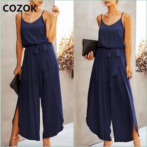 2021 Dark Blue Jumpsuit Pants Evening Dresses Prom Gowns Spaghetti Straps Chiffon Event Suit Boho vestido de Evening Party Dress