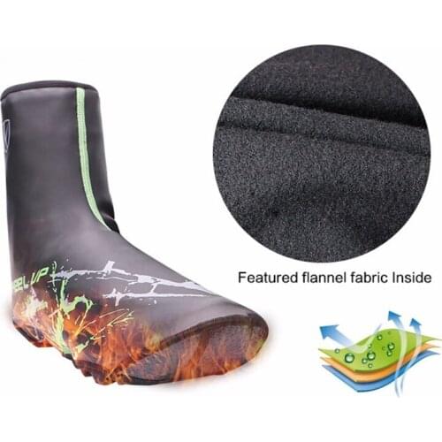 Winter PU waterproof Shoe Cover Thermal MTB Road cycling overshoes shoes toe covers bicycle warm riding Boot Cover equipment