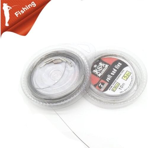 10m Anti Corrosion Nylon Coated 7 Strands Steel Weave Wire 5lb~200lb Rigs Jigging Lures Fishing Leader Line