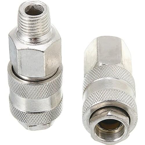 2pcs Air Line Hose Compressor Connector Euro Female Fittings 1/4" BSP Thread Quick Release Set