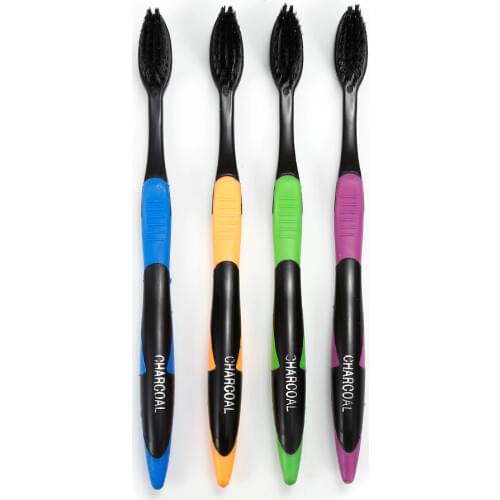 4PCS Adults Bamboo Charcoal Toothbrush Soft Nano Bristle Adult Toothbrushes Healthy Dental Cleaner Tooth Brush Set Dropshipping