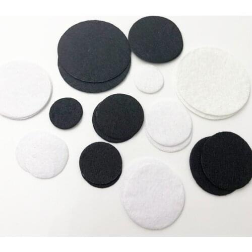 The Mix Size 50pcs Felt Circle Appliques -White and black Color