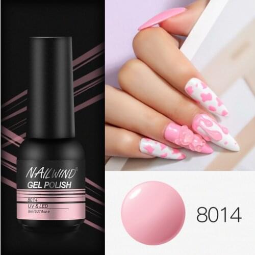 8ML Gel Polish Pure Colors Nail Varnish Needed UV Lamp 1PCS Soak Off Semi Permanent Gel Designed For Manicure Beauty