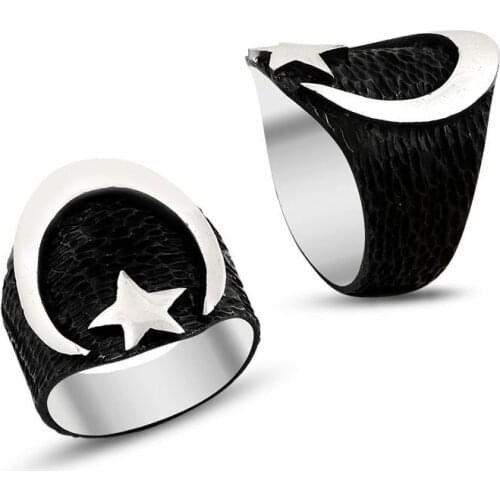 925 sterling Silver Moon Star Ring