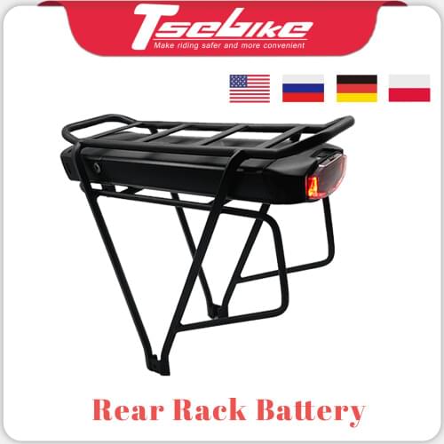 KT Powerful Bateria 36V 48V 13Ah 16Ah Rear Rack Battery for Bafang eBike Battery + Double Layer Luggage