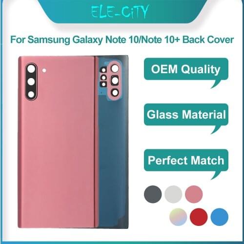 For SAMSUNG Galaxy Note10 N970 SM-N970F Note10+ DN975 SM-N975 Glass Back Battery Housing Repair Cover Rear Door Case Replacement