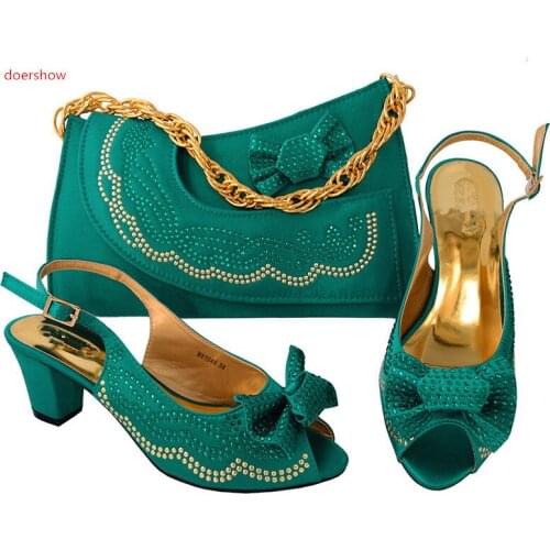 Doershow Women Shoes and Bag Set In Italy Shoe and Bag Set 2017 Matching Shoes and Bag Set for African Party Italian Lady!HSK1-6