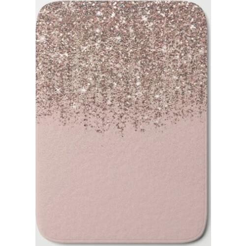 HOT Bathroom Rugs Blush Pink Rose Gold Bronze Bath Mat Flannel Absorbent Non Slip Doormat Entrance Door Bath Room Mats