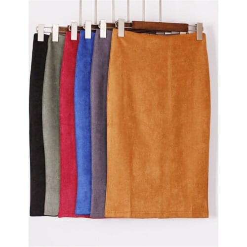 Gowyimmes Suede Pencil Skirts