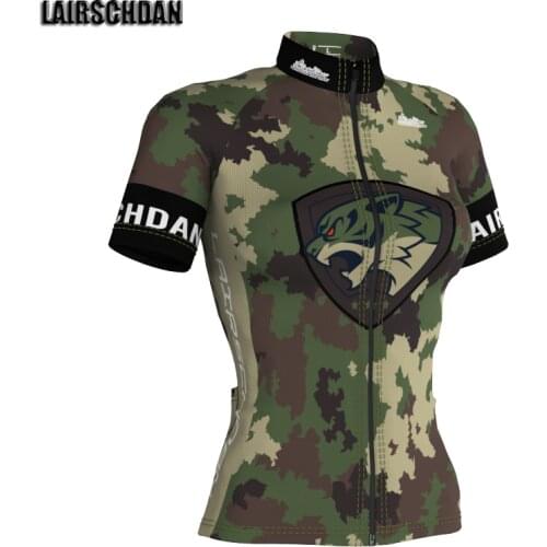 Lairschdan 2021 camouflage short sleeve cycling jersey women mtb ropa ciclismo quick dry cycle t-shirt mountain bike lady shirts