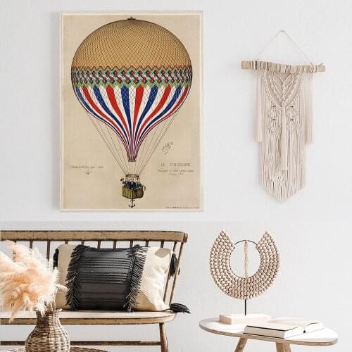 French Style Hydrogen Balloon Canvas Painting Art Nordic Posters and Prints Wall Pictures for Living Room Decoration Frameless