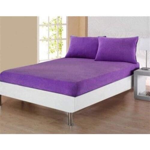 TAÇ Single Fitted Bed Sheet Set Jersey Plum-Fitted Bed Sheet: 90X190 Cm, Pillow Case: 50X70 Cm 100% Cotton