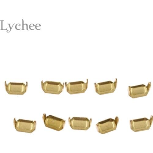 Lychee Life 10pcs Leather Staples Brass Fastener Belt Loops Holders DIY Dressmaking Crafts Supplies Accessories