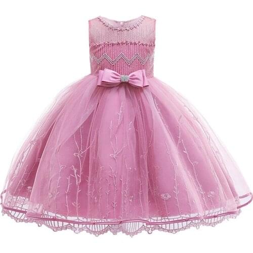 2020 Summer Flower Girls Kids Dresses For Girls Tutu Princess Dress Children Evening Party Dress Wedding Gown Clothing vestido