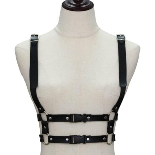 Fashion Leather Harness Straps Women Chest Belt Sexy Body Bondage Cage Sculpting Harness Suspenders Waist Belt Ceinture Femme